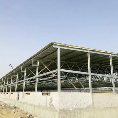 bajo costo estructura prefabricada de acero cobertizo de vacas granja casa de cabras estructura de acero almacén