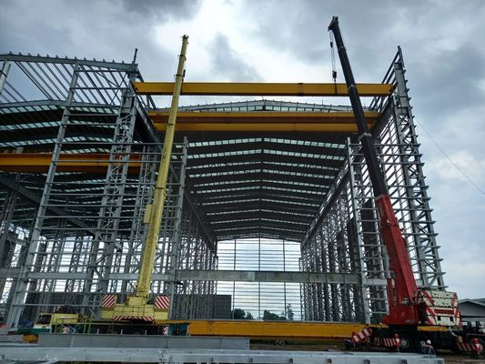 Cuadro de acero carbono Edificio comercial, construcción de vigas y columnas de acero estructural