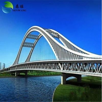 Puente de estructura de acero personalizado Puente peatonal de metal de amplia envergadura para cimientos de pila