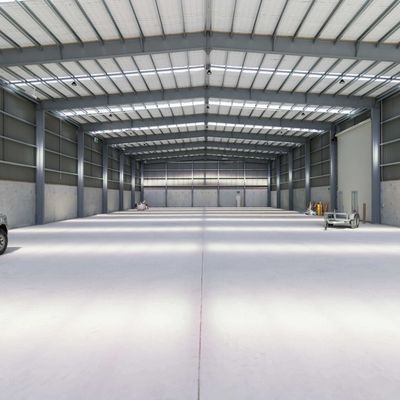 Almacén de estructura de acero personalizable que ofrece soluciones espaciosas y duraderas para líneas de producción industriales y necesidades de almacenamiento de equipos