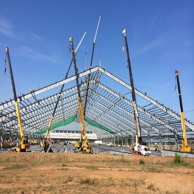 Construcción de talleres de estructuras de acero con tramos de techo, edificios a prueba de viento, cobertizos prefabricados de metal
