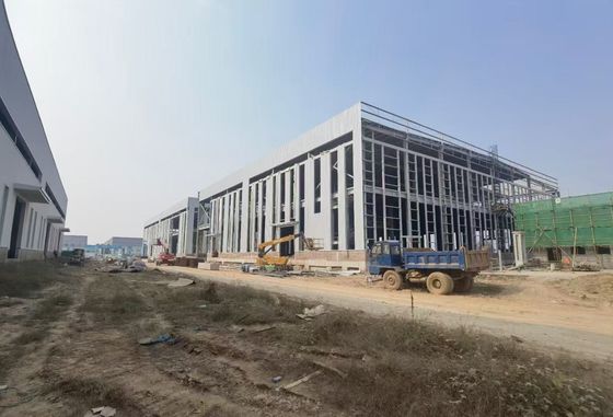 Almacén de estructura de acero con marco de acero H y correas Z C