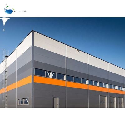 Edificio de estructura de acero prefabricado industrial de almacén con marco de metal de gran espacio económico personalizado con ventana de aleación de aluminio