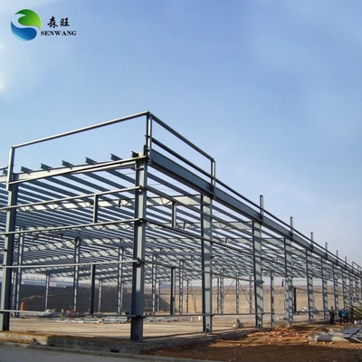 Estructura de taller de almacén prefabricado de acero H, estructura de pórtico de gran envergadura