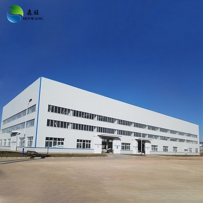 Estructura de almacén prefabricado de acero H, estructura de pórtico resistente al viento