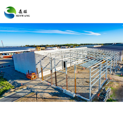 Estructura de acero para almacén certificada ISO 9001 con revestimiento de pared personalizado