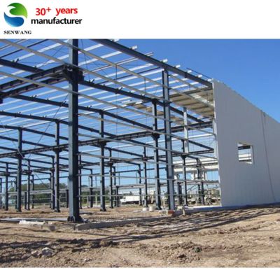 Single Color Steel Plate Wall Cladding Steel Structure Warehouse with Punching Processing Service and Sandwich Panel Door