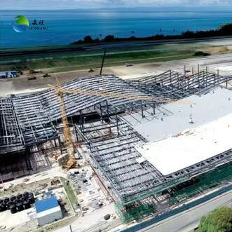 Estructura de acero Almacén con claraboya de plástico reforzada con fibra de vidrio y terremoto contra 7 ~ 9 grado con viga de acero sólida en forma de H