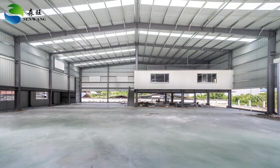 Almacén de estructura de acero galvanizado en purlin sumergido en caliente con acero de grado Q235/Q355 y vida útil de 20-50 años