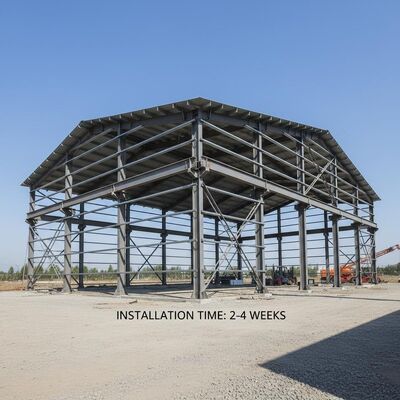 SA 2.5 Almacén de estructuras de acero de nivel de explosión con 50 años de vida útil y resistencia a la corrosión