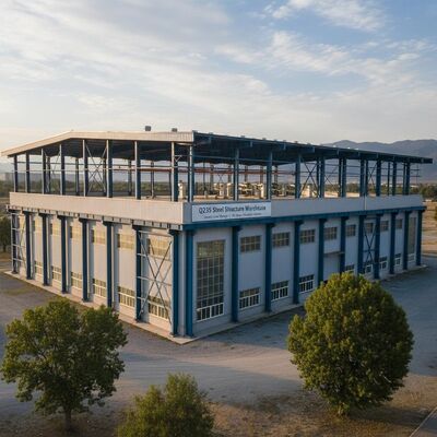 Carga de viento 0.35 kN/m² Almacén con estructura de acero con resistencia sísmica Grado 8 y tratamiento superficial galvanizado