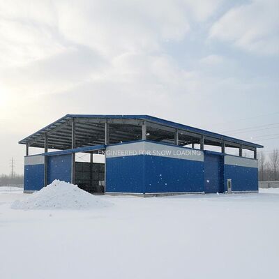 Techo de panel sándwich de acero para edificio de almacenamiento diseñado para soportar cargas de nieve según los requisitos del cliente e instalación de almacenamiento