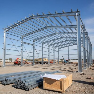 Almacén de estructura de acero personalizable con larga vida de fatiga y estructura robusta adecuada para almacenamiento a gran escala