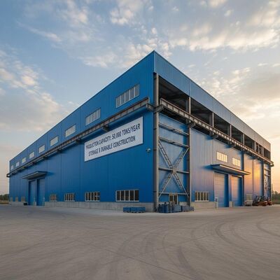 Taller de estructuras de acero de marco tratado térmicamente, incluidos los tornillos de cemento y de acero y el dosel de 3,2 m de longitud diseñado para el flujo de trabajo