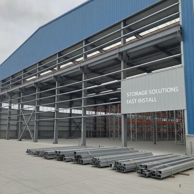 Almacén de estructura de acero de purlin galvanizado y sumergido en caliente utilizando acero de sección H que garantiza soluciones rápidas de instalación y almacenamiento