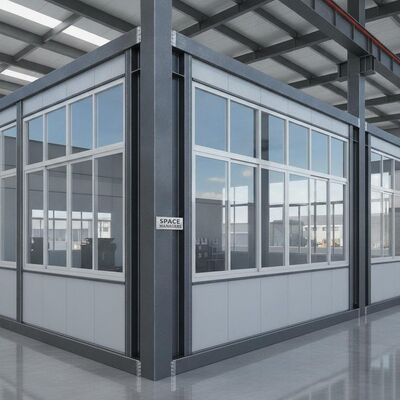 Aluminio de aleación Ventanas Estructura de acero Almacén longitud personalizable utilizando el método de soldadura GMAW Ideal para la gestión del espacio