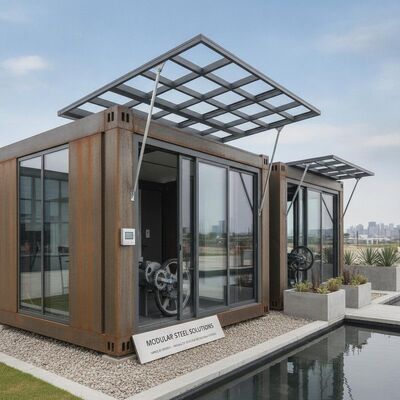 Varía según el diseño Edificio modular de acero Retráctil manual o eléctrico Soluciones de edificios modulares de acero Adecuado para proyectos comerciales